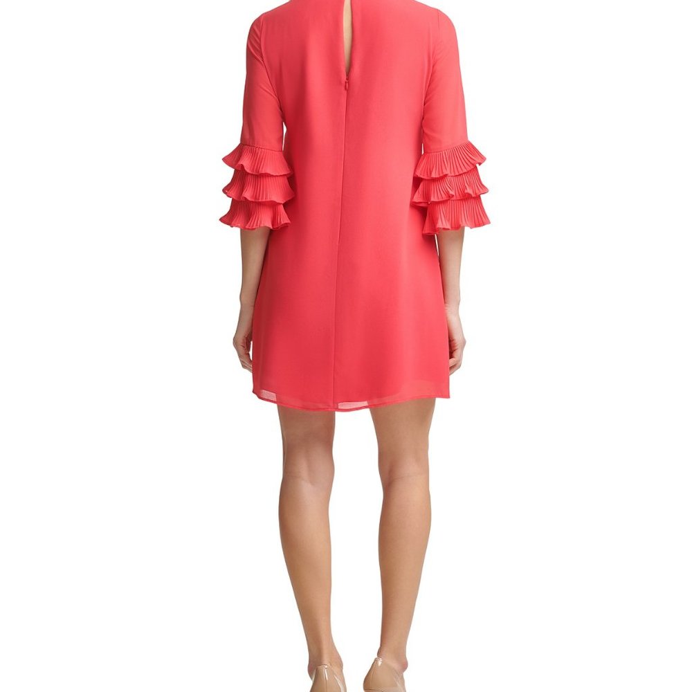 Vince Camuto Coral Chiffon Shift Dress size6&4 - Picture 3 of 15